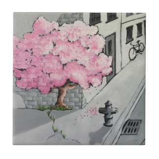 trädgrafitti belägger med tegel kakelplatta