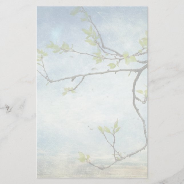 Trädgren över texturerad himmel brevpapper (Framsida)