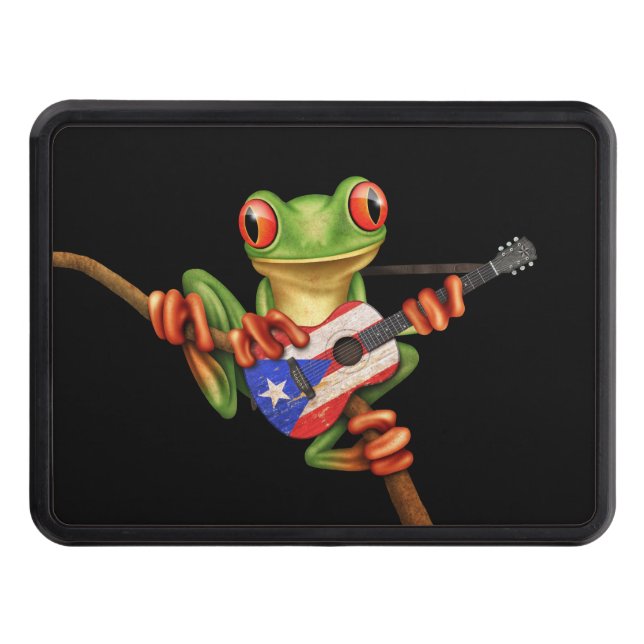 Trädgroda som leker svart för Puerto Rico Dragkroksskydd (Framsidan)