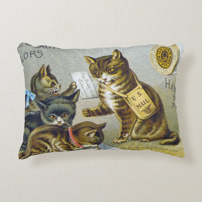 Trådhandelkort, 1880 prydnadskudde (Framsidan)