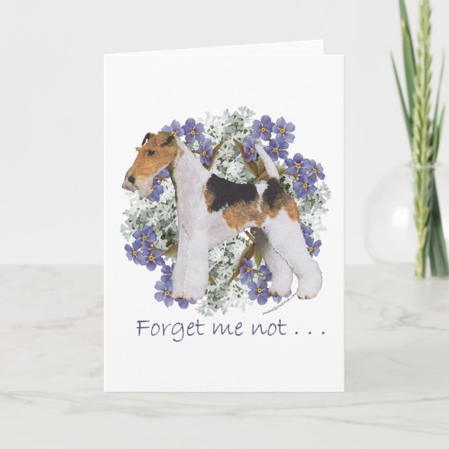 Trådhårig Foxterrier Förgätmigej Kort (Framsida)
