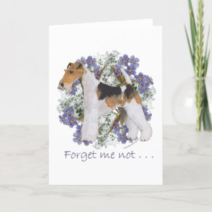 Trådhårig Foxterrier Förgätmigej Kort