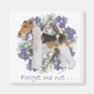 Trådhårig Foxterrier Förgätmigej Magnet