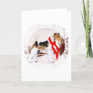 Trådhårig Foxterrier Vinter Helgkort