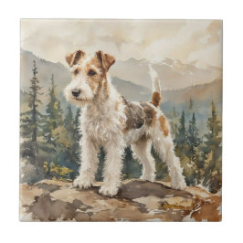 Trådig Foxterrier Kakelplatta