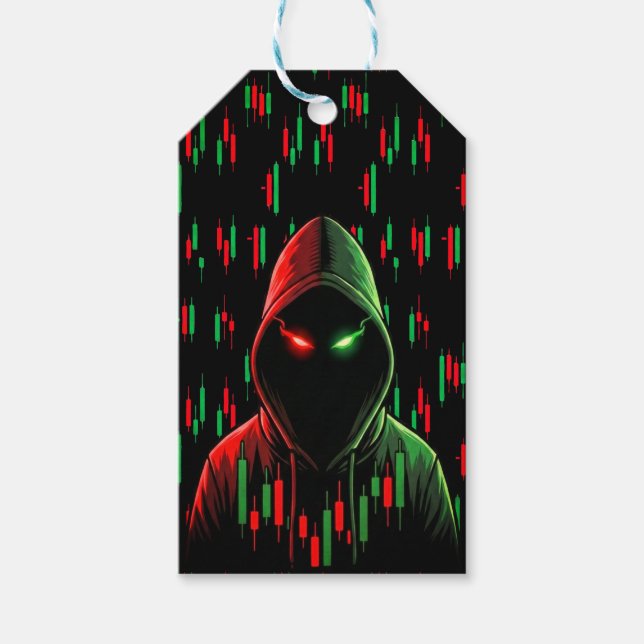 Trading Chart Pattern Streetwear Red Green Candle Presentetikett (Framsidan)