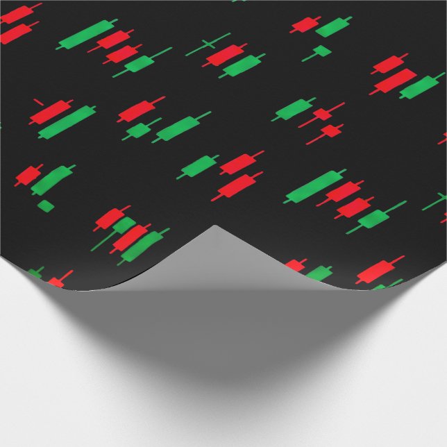 Trading Chart Pattern Streetwear Red Green Candle Presentpapper (Hörn)