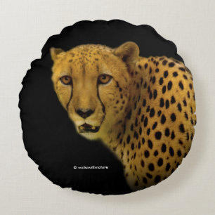 Trading Glances med en magnificent Cheetah Rund Kudde