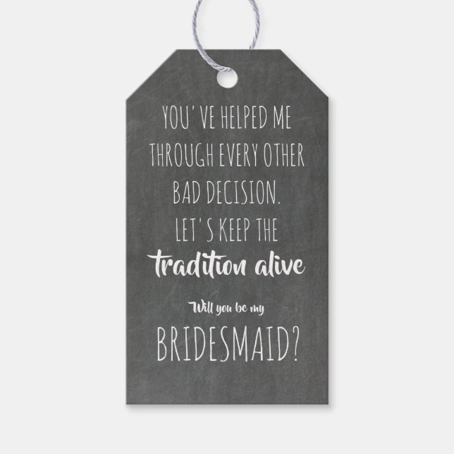 Tradition Alive - Frieri av underbart Bridesmaid Presentetikett (Framsidan)