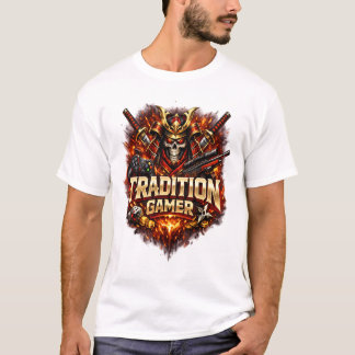 Tradition Gamer: Epic Samurai Skull Warrior & Tact T Shirt