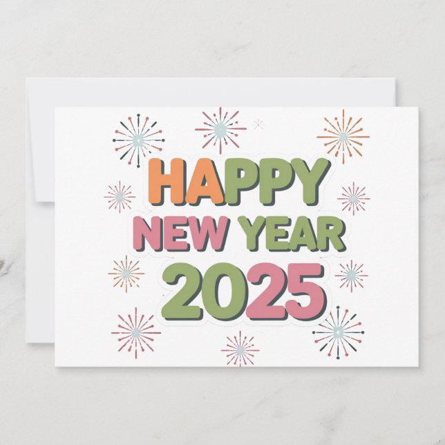 Tradition Meets Stil: Gott nytt år 2025 Cards Julkort (Framsida)