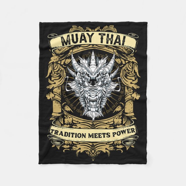 Tradition möter kraft - kickboxning och Muay Thai  Fleecefilt (Framsidan)