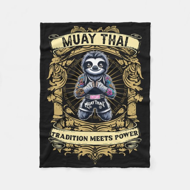 Tradition möter kraft - kickboxning och Muay Thai  Fleecefilt (Framsidan)