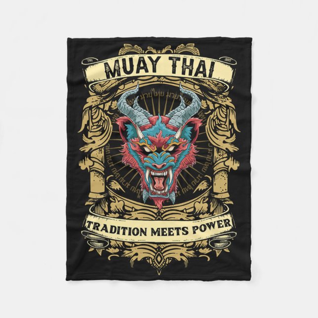 Tradition möter kraft - kickboxning och Muay Thai  Fleecefilt (Framsidan)