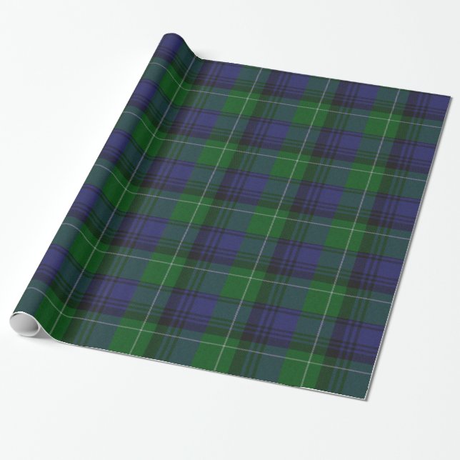 Traditional Abercrombie Tartan Wrapping Papper Presentpapper (Utrullad)