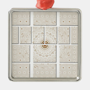 Traditional African Motif Mosaic Art Print. Julgransprydnad Metall