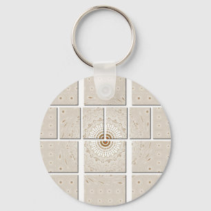 Traditional African Motif Mosaic Art Print. Nyckelring