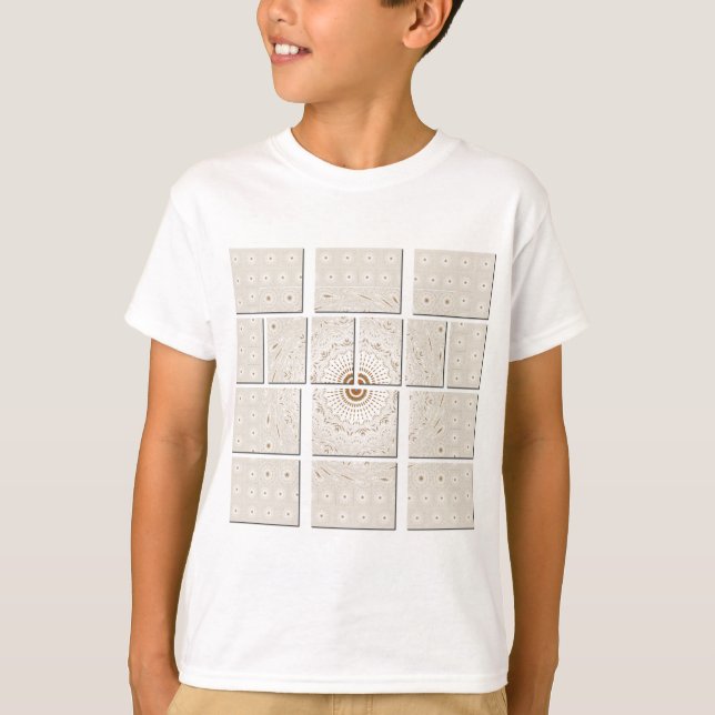 Traditional African Motif Mosaic Art Print. Tee Shirt (Framsida)