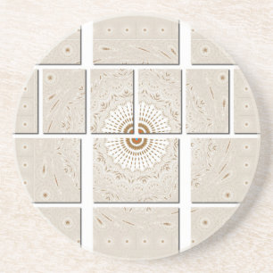 Traditional African Motif Mosaic Art Print. Underlägg Sandsten