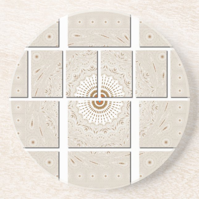 Traditional African Motif Mosaic Art Print. Underlägg Sandsten (Framsidan)