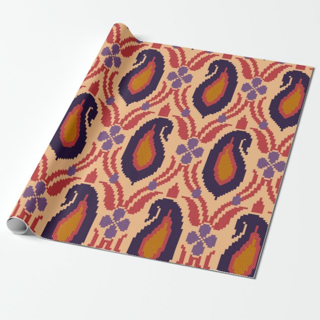 Traditional Allover Designart, bakgrund, dekor,  Presentpapper (Utrullad)