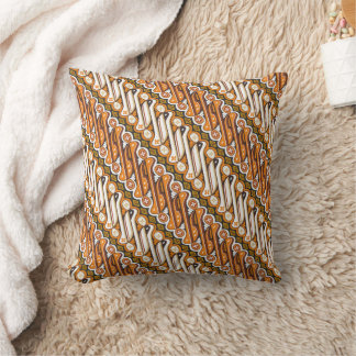 Traditional Batik Parang Seamless Mönster Gult Kudde