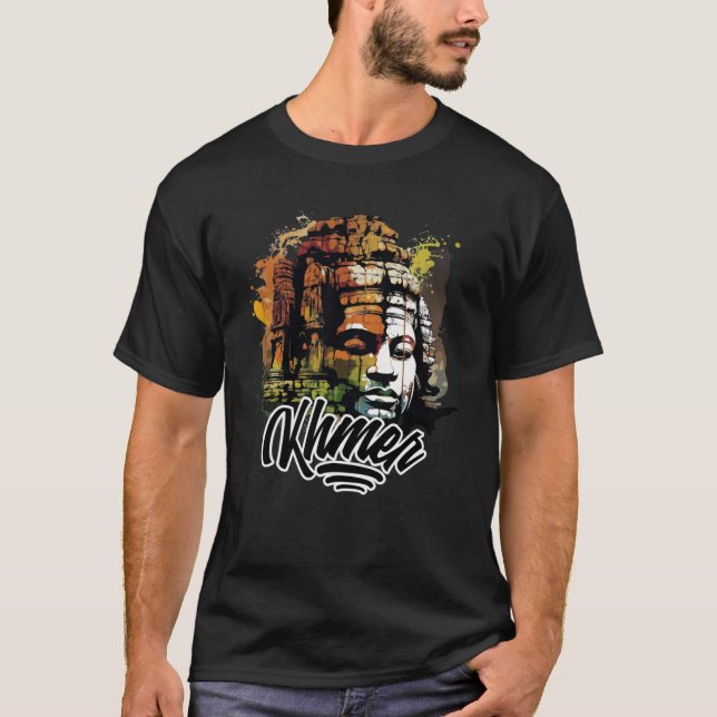 Traditional Bayon Temple of Angkor Kambodjanska Kh T Shirt (Framsida)