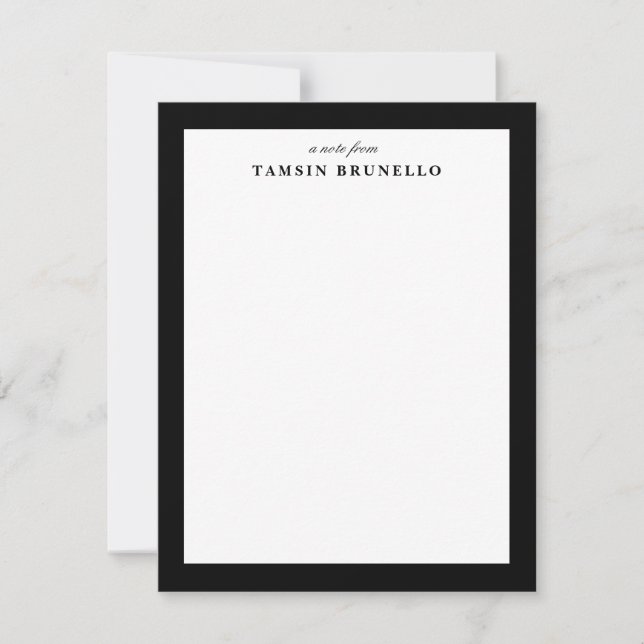 Traditional Black and White Personal Stationery Inbjudningar (Framsida)