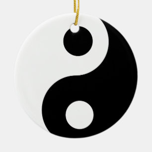 Traditional Black and White Yin Yang Mönster Julgransprydnad Keramik