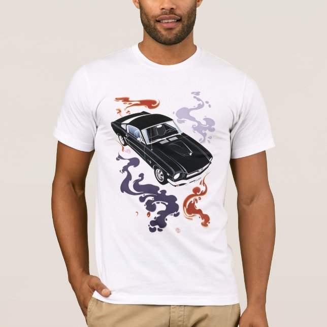 Traditional Black Mustang T Shirt (Framsida)