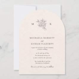 Traditional Blush Pink Monogram Wedding Invitation Inbjudningar