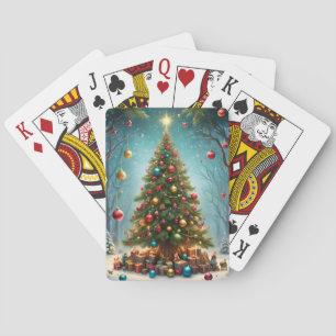 Traditional Bright Lycklig Julgran Casinokort
