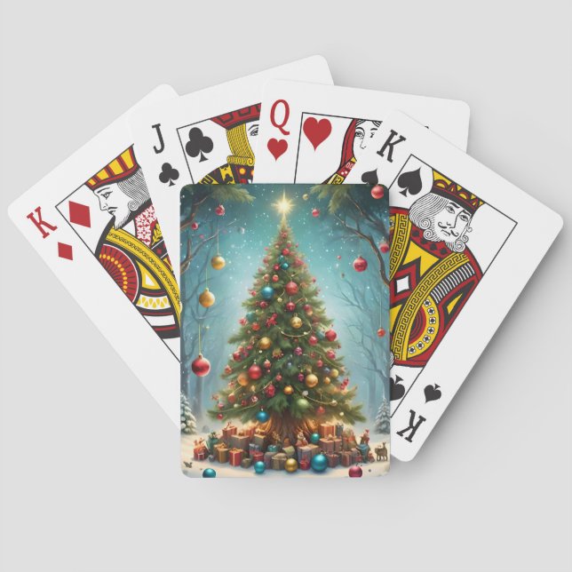 Traditional Bright Lycklig Julgran Casinokort (Baksidan)