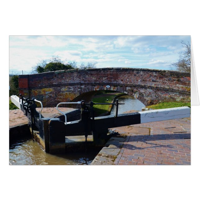 Traditional British Canal Lock Hälsningskort (Framsidan Horizontal)