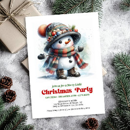 Traditional cartoon snowman party invite printable inbjudningar