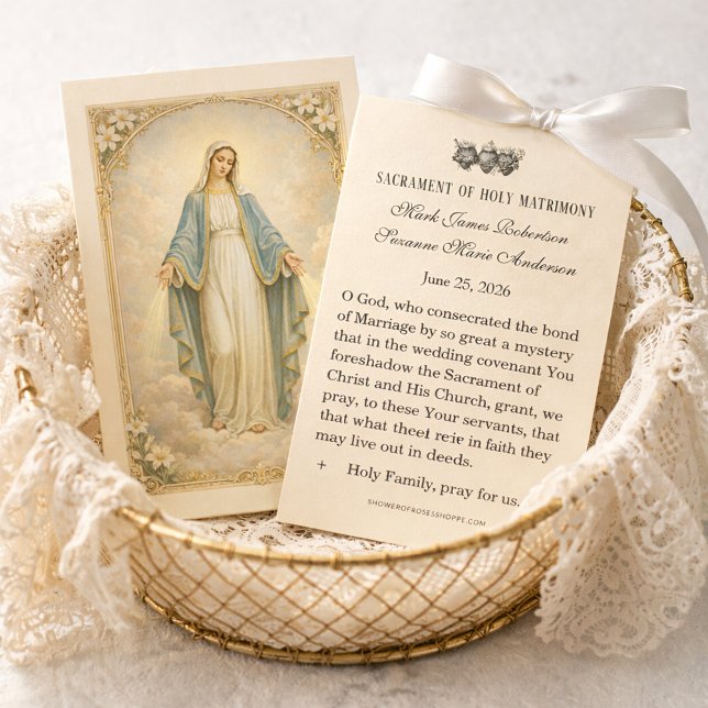 Traditional Catholic Wedding Favor Holy Card Visitkort (Skapare uppladdad)