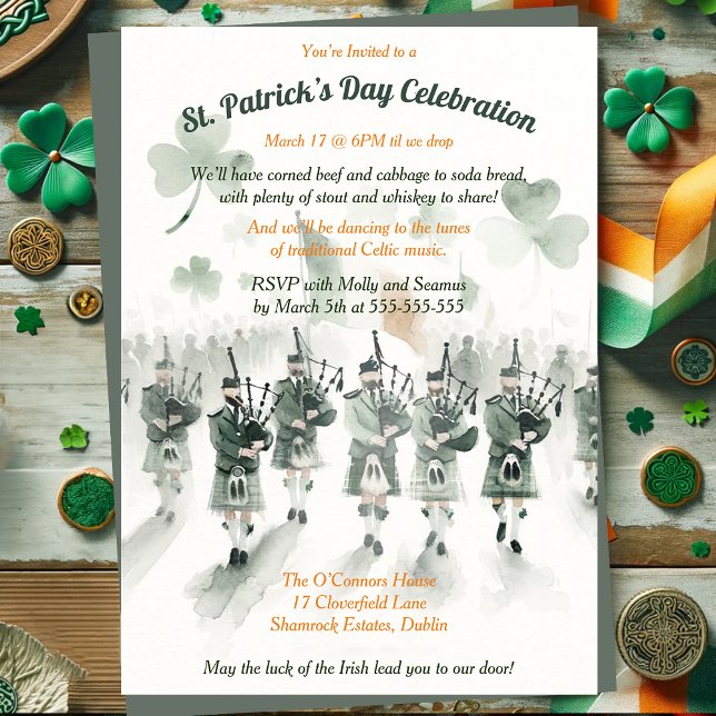 Traditional Celtic Irish St. Patrick's Day Party Inbjudningar (Skapare uppladdad)