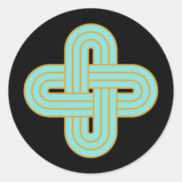 Traditional Celtic Solomons Knot Emblem Runt Klistermärke