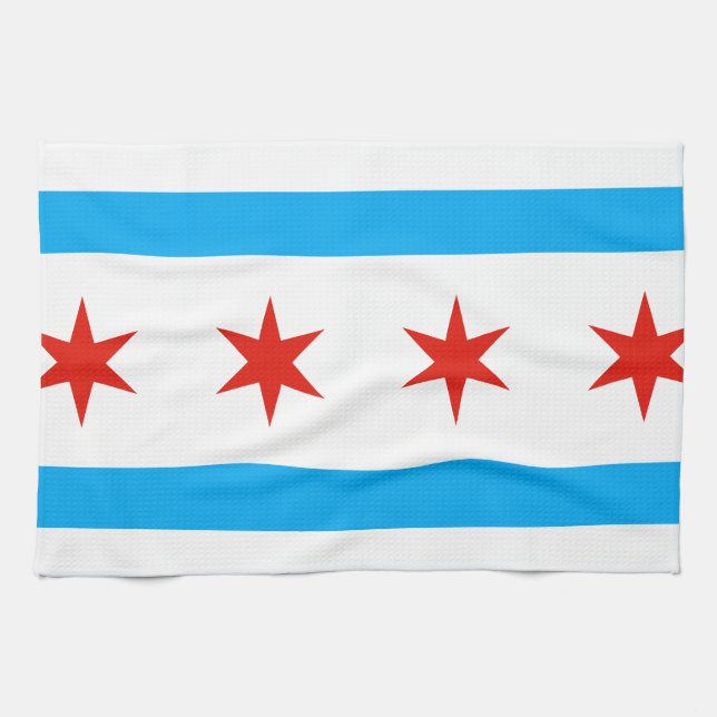 Traditional Chicago flagga Kökshandduk (Horisontell)
