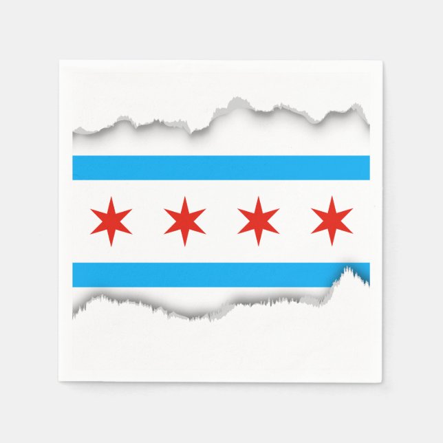 Traditional Chicago flagga Pappersservett (Framsidan)