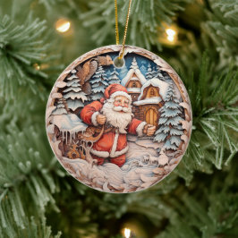 TRADITIONAL CHRISTMAS JULTOMTEN JULGRANSPRYDNAD KERAMIK