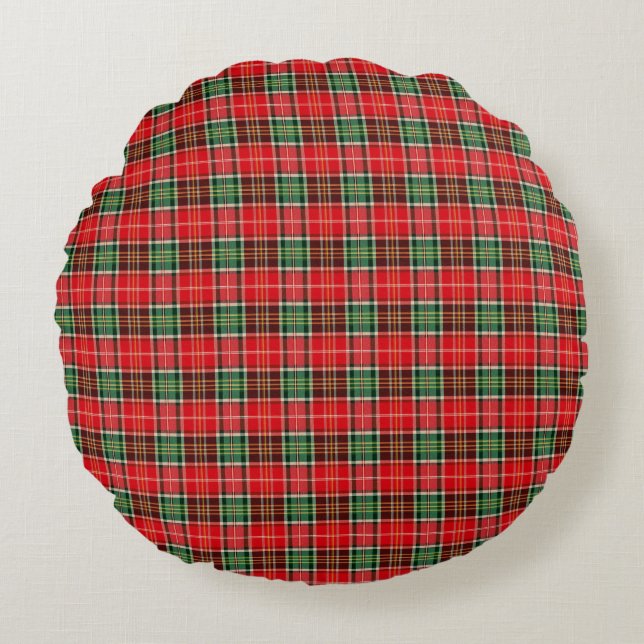 Traditional Christmas Plaid Rund Kudde (Framsidan)
