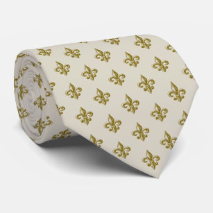 Traditional Classic Guld Fleur de Lis Tie Slips