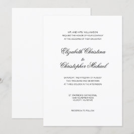 Traditional Elegance in Black and White (w rcptn) Inbjudningar