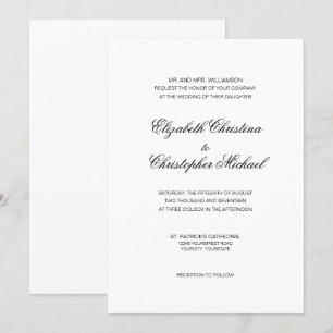 Traditional Elegance in Black and White (w rcptn) Inbjudningar
