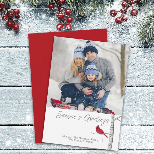 Traditional Elegant Season's Hälsning Cardinal Julkort (Skapare uppladdad)