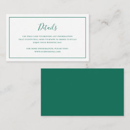 Traditional Emerald Grönt Elegant bröllop Tilläggskort