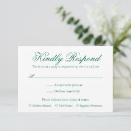 Traditional Emerald Grönt Formal Elegant bröllop OSA Kort