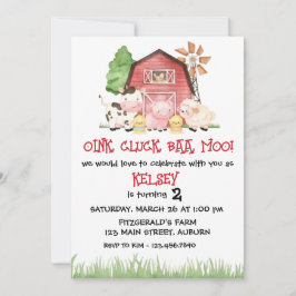 Traditional Farm Theme Birthday Invitation Inbjudningar