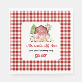 Traditional Farm Theme Birthday Paper Plates Pappersservett